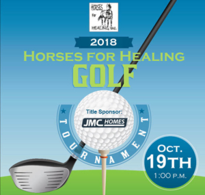 2018 Horses for Healing Golf Tournament. Thank you to our Title Sponsor, JMC Homes!